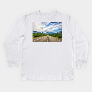 US Highway 89, Babb Montana Kids Long Sleeve T-Shirt